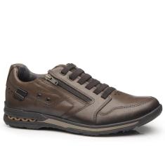 Imagem de Tenis Masculino Cano Curto em Couro com Ziper Lateral Sapatenis Pegada 114858-Masculino