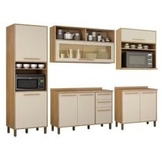 Imagem de Cozinha Completa com 2 Armários Aéreo, 2 Balcões e 1 Paneleiro Salvador Cinamomo/off White