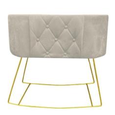 Imagem de Mini Berço Aconchego com Balanço suede Bege - D'Classe Decor