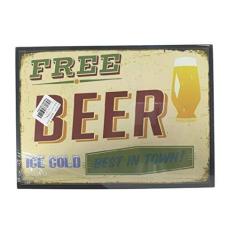 Imagem de Quadro Free Beer Ice Cold Best in Town 20X30 cm
