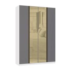 Imagem de Guarda Roupa 4 Portas 159,2 Cm Bronze Branco Com Cinza Puro