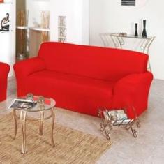 Imagem de Capa de Sofá 3 e 2 Lugares Coladinha Malha Gel Vermelho