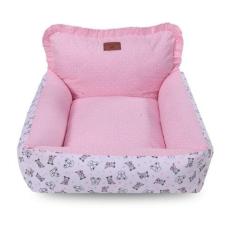 Imagem de Cama Berço Dupla Face Para Cachorro Gato 100% Algodão Rose - Casa Com