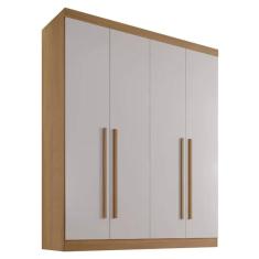 Imagem de Guarda Roupa 4 Portas 3 Gavetas Da Vinci D`doro Cinamono Off White