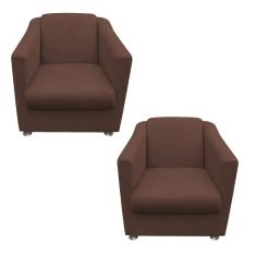 Imagem de Kit 02 Poltronas Decorativa Bia Corano Marrom