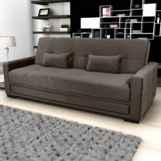 Imagem de Sofá-Cama 3 Lugares Matrix Grazi Revestido em Tecido Veludo - 206cm de largura