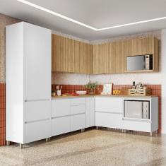 Imagem de Cozinha 9 Peças Canto 12 Portas E 8 Gavetas Ripado Rainha 100 MDF