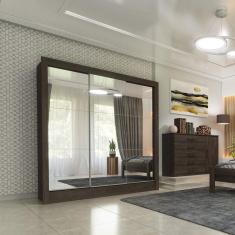 Imagem de Guarda Roupa Casal 3 Portas Espelhadas Master Espresso Móveis Cumaru Rustic/Off White