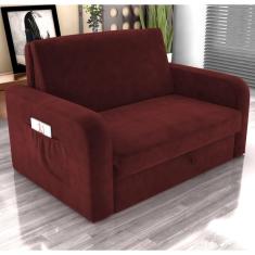 Imagem de Sofá Cama 2 Lugares Yago Veludo Maserati Vermelho