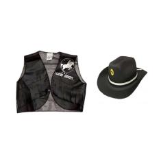 Imagem de Fantasia Colete Chapeu Infantil Country Cowboy Festa Junina