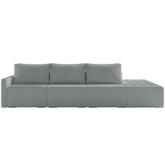 Imagem de Sofá Ilha Modular Com Puff Para Sala Living 312cm Georgia K04 Bouclê Cinza - Mpozenato