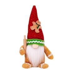 Imagem de Gnomos de homem-biscoito,Gnomos de Natal de pão-de-gengibre | Decorações de Natal de mesa de inverno,Estatuetas de Natal, decoração de Natal interna, lavável para decoração de férias em casa, estantes