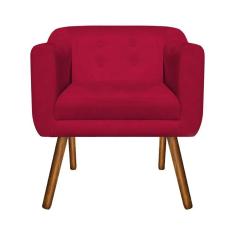 Imagem de Poltrona Julia Suede  Pés Palito Castanho D'Rossi