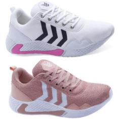Imagem de Tênis Feminino Para Corrida Super Leve Macio Kit 2 Pares - Dix