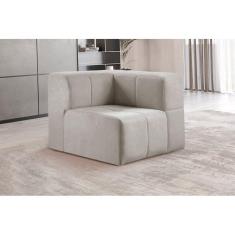 Imagem de Módulo Sofá Box 3 Lugares Bouclé Cinza