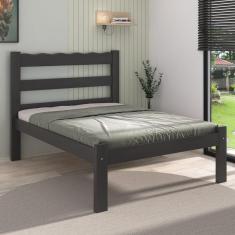 Imagem de Cama De Casal Madeira Maciça Para Colchão 128-138x188cm Multimóveis Preto