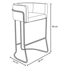 Imagem de Kit 2 Banquetas Decorativas Base Aço  Betina C-105 Linho Rosê - Domi
