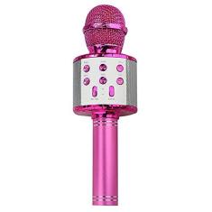 Imagem de Microfone Karaokê sem fio, 281 Gramas Microfones Bluetooth de mão com alto-falante Máquina de karaokê com luzes LED, compatível com dispositivos Android iOS para festa/canto infantil
