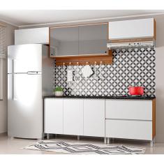 Imagem de Cozinha Completa Bartira Amazonita com 7 Portas, 1 Gaveta e 4 Prateleiras - 280cm de largura