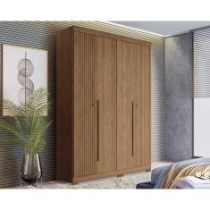 Imagem de Guarda Roupa Solteiro 4 Portas E 2 Gavetas c- Pés Buriti Jatoba - Santos Andirá