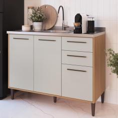 Imagem de Balcão Pia 120cm 3 Portas E 2 Gavetas Delmarco Jade