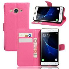 Imagem de Capa para Samsung Galaxy J3 PRO â€“ Capa carteira flip de couro PU de para Samsung Galaxy J3 PRO, capa de proteção de telefone estilo empresarial, capa com [compartimentos para dinheiro e