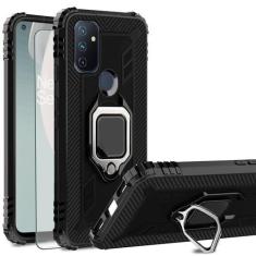 Imagem de Asuwish Capa de telefone para OnePlus Nord N100 com capa protetora de tela e suporte de anel fino suporte híbrido rígido celular robusto acessórios para celular One Plus N 100 4G 1 Plus 1 plus One+ 1+