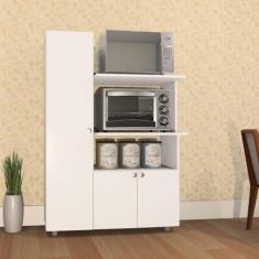 Imagem de Armário de Cozinha Multiuso Âmbar 3 Portas Forno e Micro Branco
