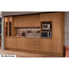 Imagem de Cozinha Completa Ciela 8 Peças (2Aéreos+2Balcões+3Paneleiros+1Complemento) C8P78 Canela - Kappesberg
