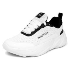 Imagem de Nautica Tênis infantil com cadarço para meninos e meninas – Tênis de caminhada com amortecimento aprimorado e tecnologia de salto grosso, para corrida atlética (criança pequena/criança grande), Preto