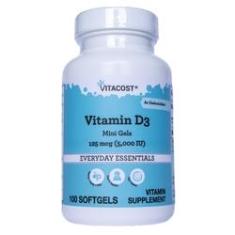 Imagem de Vitamina D3 5000 UI 100 Softgels Vitacost - Imunidade alta e Ossos fortes - Importada & Original