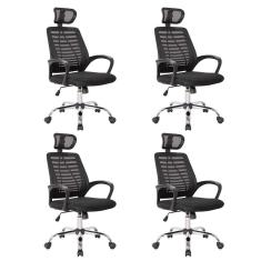 Imagem de Conjunto com 4 Cadeiras de Escritório Diretor Giratórias Light 