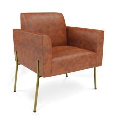 Imagem de Sofá Namoradeira E Poltrona Pé De Ferro Dourado Marisa Corano Nozes D03