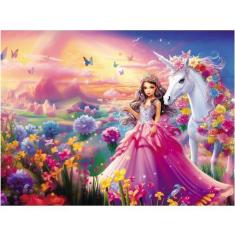 Imagem de Quebra-cabeça Fishwisdom Princess & Unicorn 100 peças