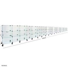 Imagem de Balcão de Atendimento Modulado em Vidro com Rodízios - 9,00 x 1,00 x 0,40