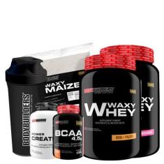 Imagem de Kit 2X Whey Protein Waxy Whey Pote 900G + Bcaa 100G + Power Creatina 1