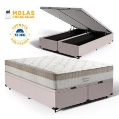 Imagem de Cama Box Baú com Colchão de Molas Ensacadas Pillow In Anjos Premium Dream Queen 158cm