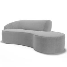 Imagem de Sofá Living  4 Lugares 280cm Braço Esquerdo Mozart D06 Bouclê Cinza -