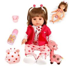 Imagem de Bebê Reborn Girafinha Silicone Menina 48cm Olhos Castanhos - Cegonha R