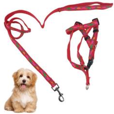 Imagem de Coleira Peitoral H Regulavel Guia Cachorro Pet Gato Passeio Viagem Ade