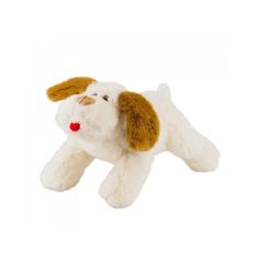 Imagem de Cachorro Fofo De Pelúcia Branco Fazenda Em Pé 31 Cm