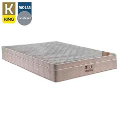 Imagem de Cama Box Baú King Suede Bipartido + Colchão Ortobom Airtech Molas Ensacadas 65x193x203 Marrom