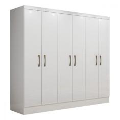 Imagem de Guarda Roupa Casal Paris 6 Portas Branco Brilho