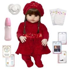 Imagem de Boneca Reborn Toda De Silicone Realista Fofa + Acessórios - Cegonha Re