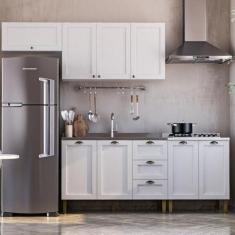 Imagem de Cozinha Modulada 4 Peças 2 Aéreos 2 Balcões Lavanda Branco