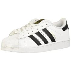 Imagem de Adidas Superstar Tênis unissex para bebês, Branco/Preto/Branco, 11 Little Kid
