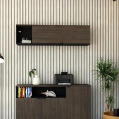 Imagem de Armário Aéreo com Nicho e Porta Basculante 35x135x35cm Preto/Terracota