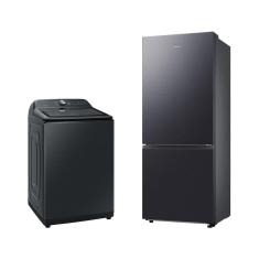 Imagem de Lavadora Smart Digital Inverter WA23B Black 23kg 220V + Geladeira Samsung BMF RB50DG6020B1BZ SmartThings 462L Black Inox Look 220V