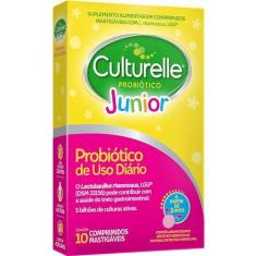 Imagem de Culturelle Probiótico Júnior, Com Lactobacilos, Sem Glúten, Sem Lactose, Para Crianças a partir de 3 anos, Sabor Frutas Vermelhas, 10 Comprimidos Mastigáveis