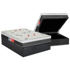 Imagem de Cama Box Baú Casal: Colchão Ortopédico Plumatex Falcon Ultra Firme + Base Crc Suede Gray(138X188)